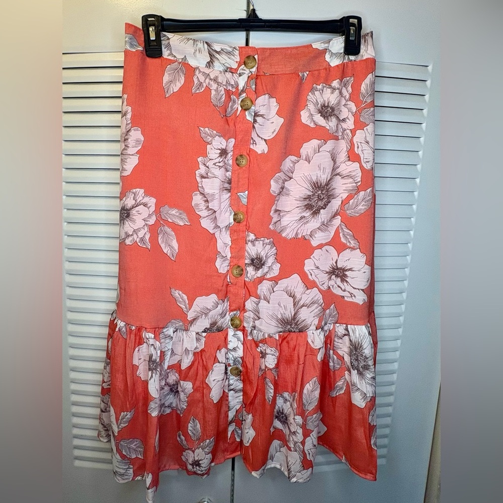 Floral Button-Down Skirt -SIZE XL